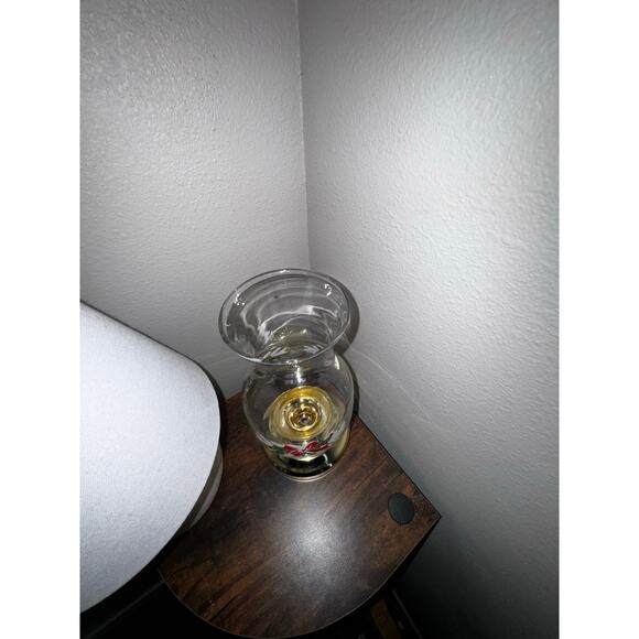 Vintage Brass Hurricane Candle Lamp + 2 Holiday Glass Shades Christmas Decor - Picture 8 of 14